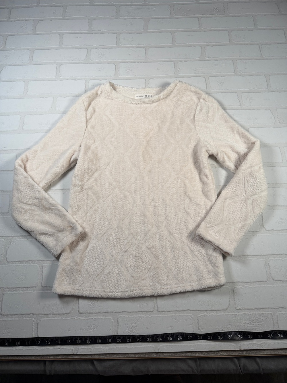 Primark Cream Textured Knit Long Sleeve Top XS